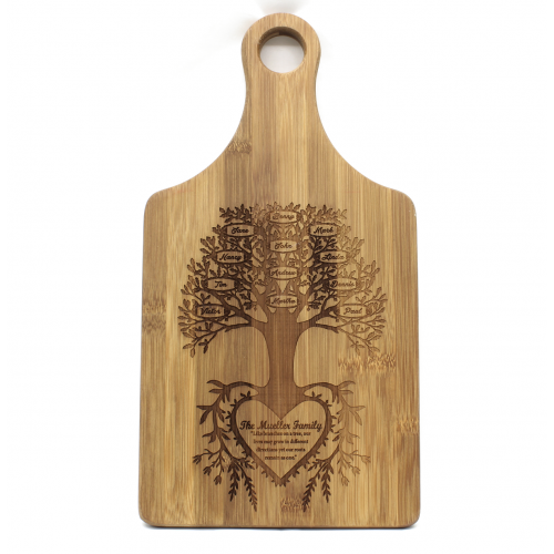 Bamboo Cutting Board with Family Tree