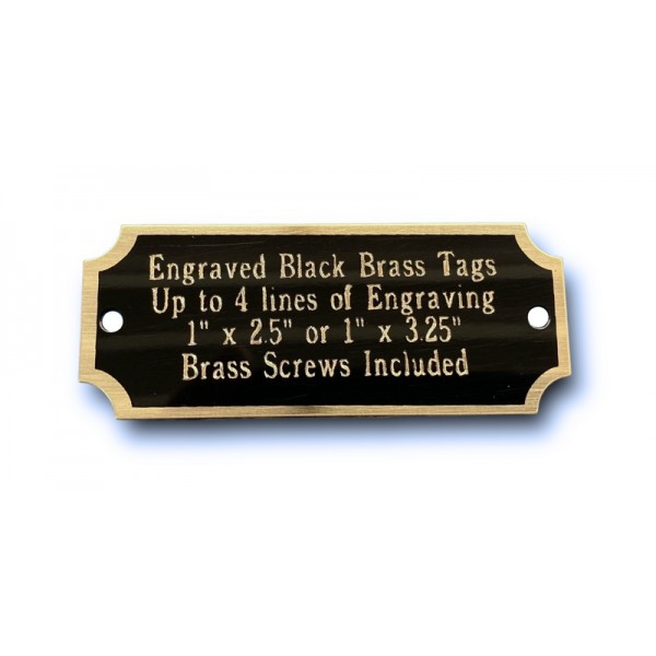 Rotary Engraved Black Brass ID Tags