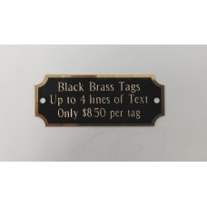 Rotary Engraved Black Brass ID Tags