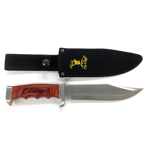 Elk RIdge Fixed Blade Knife with Pakkawood Handle, Stainless Steel Blade, Nylon Sheath