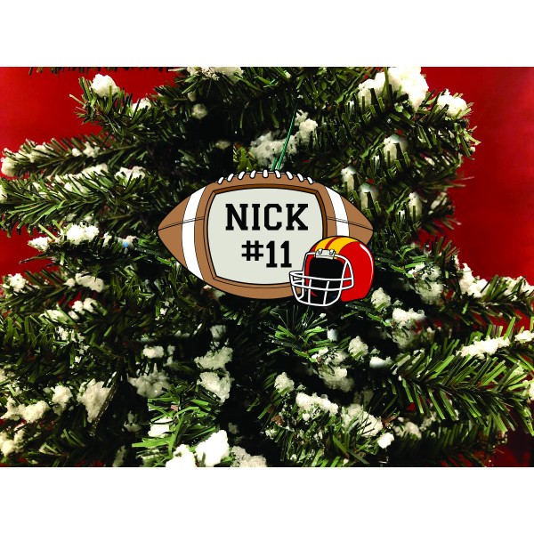 Personalized Christmas Ornament. Football